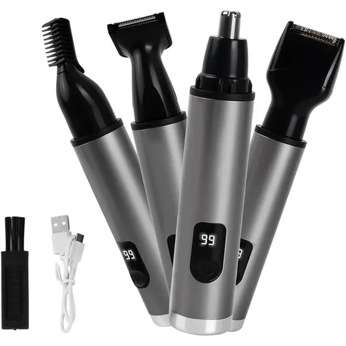 Tondeuse nez 4 en 1 pour oreilles sourcils barbe USB rechargeable RASOIR ELECTRIQUE
