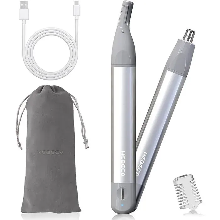 Tondeuse Nez Oreilles Homme Femme - 2 en 1 Tondeuses Visage Rechargeable - Rasoir Nez Oreilles Sourcil Electri TONDEUSE POUR ANIMAL