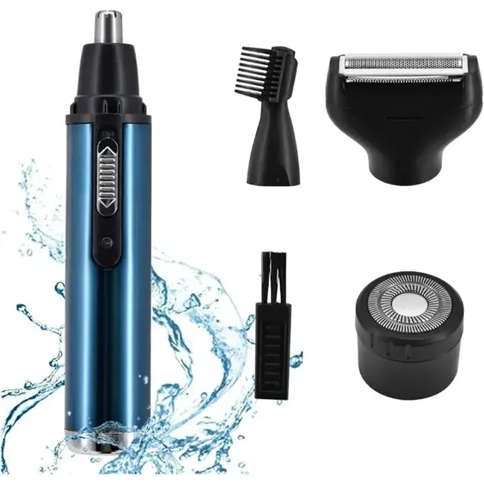 Tondeuse Poils Nez 4 en 1 USB Rechargeable Tondeuse Barbe Sourcils Portable 400mAh