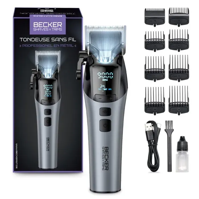 Tondeuse Pro Métal à éclairage Led - 8 Hauteurs De Coupe - X Strim Grey Becker
