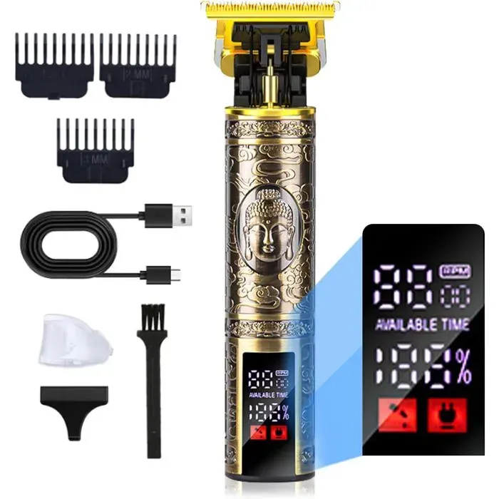 Tondeuse Professionnelle Pour Homme Tondeuse À Cheveux Avec Écran Lcd Numérique