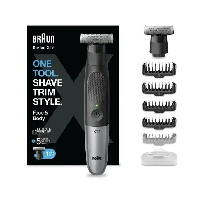 Tondeuse Rasoir Hybride - BRAUN - XT5110 - Grille métallique 4D - 100 % étanche - Autonomie 45 min