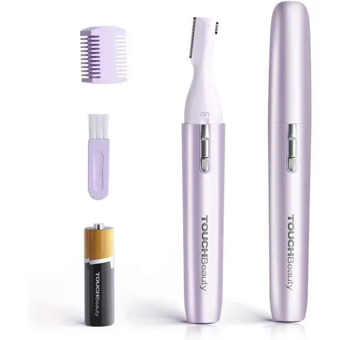 Tondeuse Visage Sourcils Electrique Femme Mini Rasoir Facial à PileRasage de PrecisionAucun Risque de CoupureUne Petite Violet