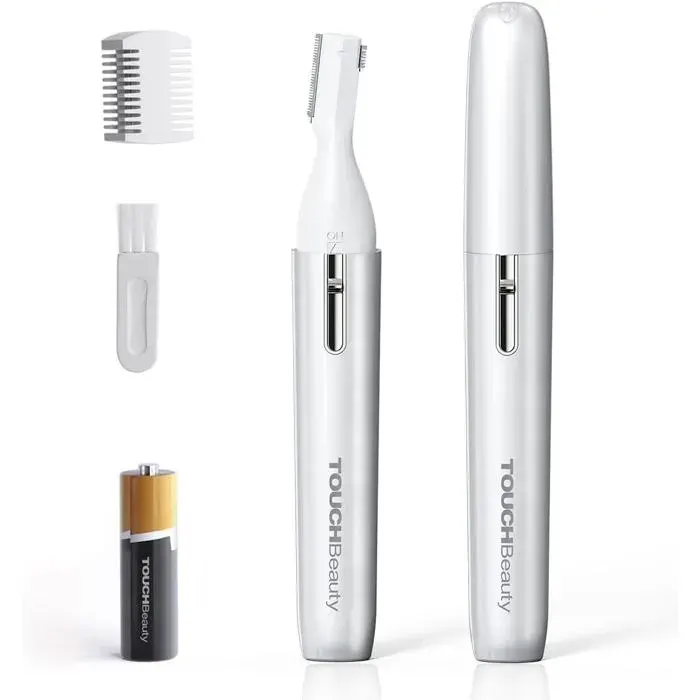 Tondeuse Visage Sourcils Electrique Femme Mini Rasoir Facial à PileRasage de PrecisionAucun Risque de CoupureUne Petite Brosse