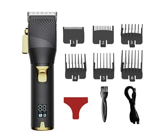 Tondeuses à cheveux pour hommes - Kit de coupe professionnel pour tondeuse à cheveux sans fil Tondeuse à barbe noire