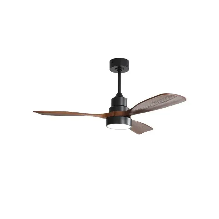 ®TONLRGY Ventilateur de plafond en bois de 48 pouces avec 3 pales en bois massif moteur CC réversible avec télécommande pour salon