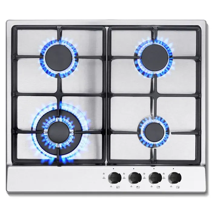 TopStrong Table de Cuisson Gaz Encastrable 4 Feux 4200W Acier Inoxydable Protection Anti-Fuite GN/Propane 565 cm