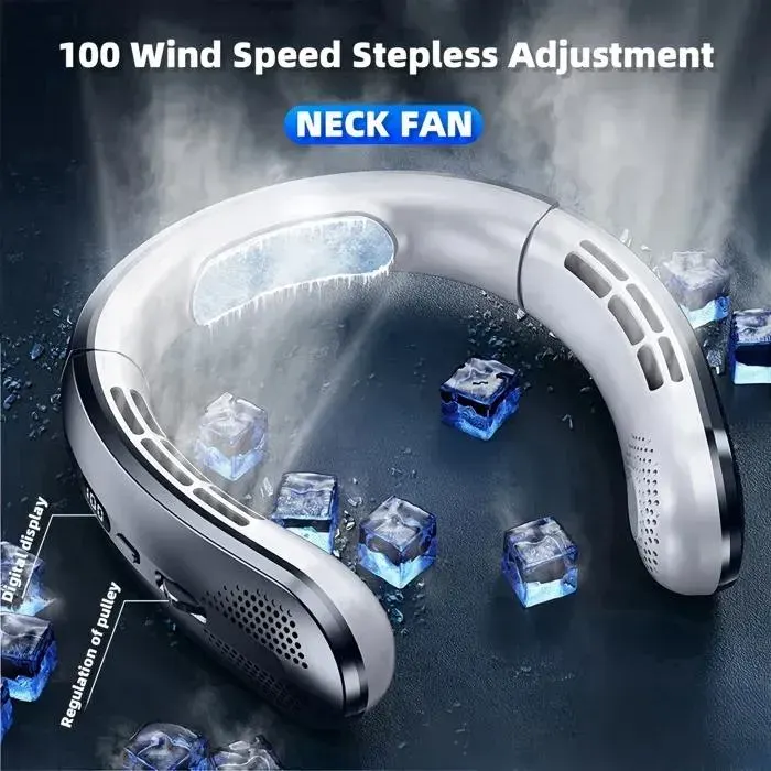 Tout nouveau ventilateur de cou portable sans pales de 5e génération — Ventilateur personnel rechargeable par USB