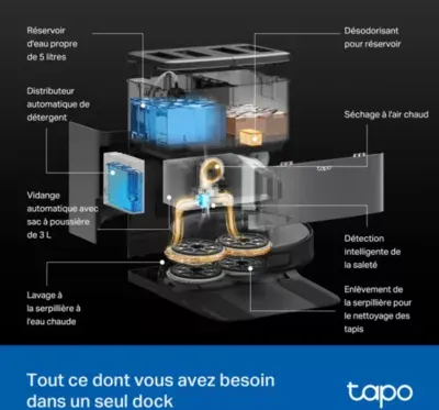 Tp-Link - Robot Aspirateur Laveur Tapo Rv50 Pro Omni — vue 10