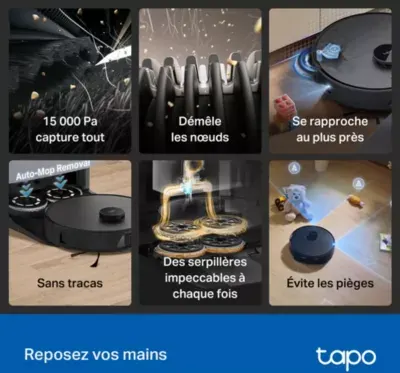 Tp-Link - Robot Aspirateur Laveur Tapo Rv50 Pro Omni — vue 7