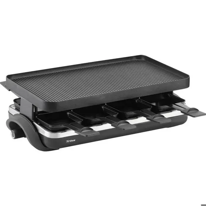 Trisa Supreme 8 Appareil à raclette 8 poêlons revêtement anti-adhésif noir