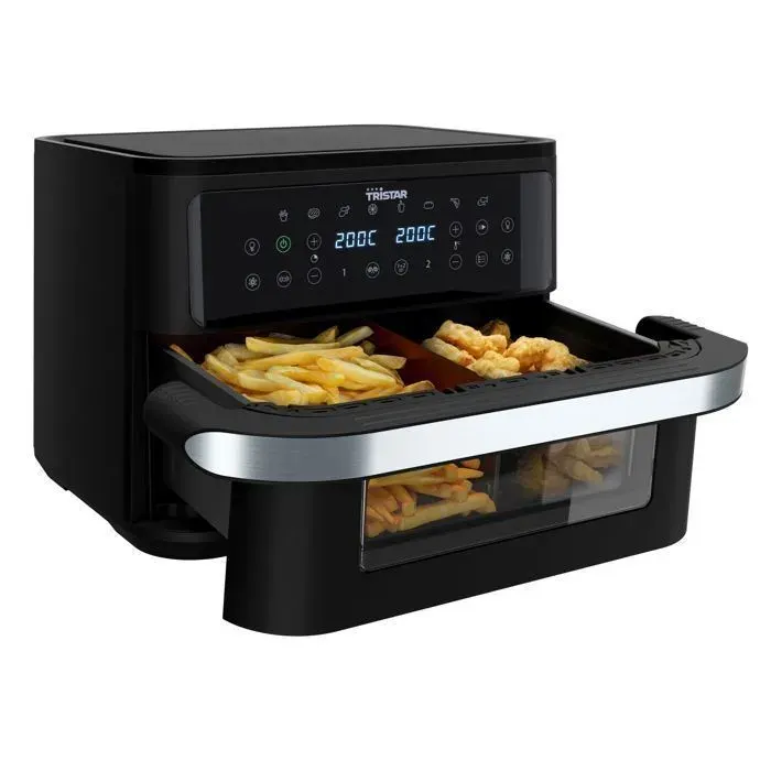 Tristar FR-9432 Friteuse à air 10 L Dual Zone Flex - 2800 W écran digital 8 programmes séparateur