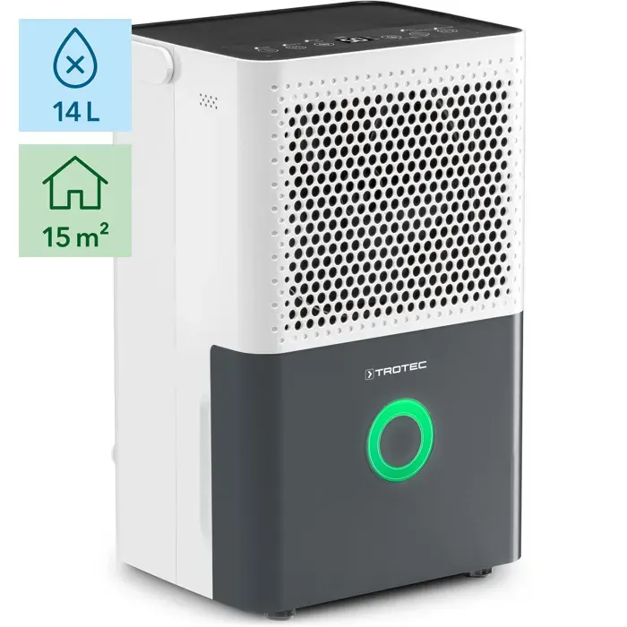 TROTEC Déshumidificateur confort TTK 33 E - Fonction nettoyage - 2 vitesses - Absorbeur dhumidité - Séchage