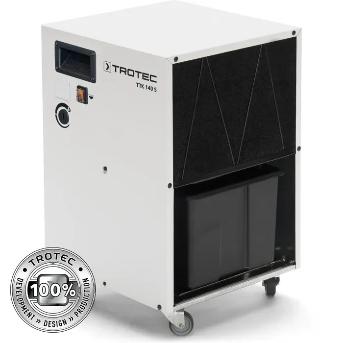 TROTEC Déshumidificateur TTK 140 S (max. 40 L/jour) Taille recommandée de la pièce jusquà 140 m²/350m³.