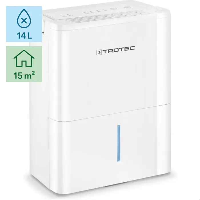 TROTEC Déshumidificateur TTK 32 E Convient pour des surfaces jusquà 15m² ou 37m³ Capacité de déshumidification 14L/jour