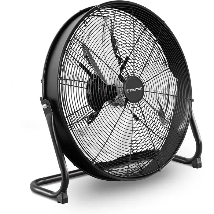 TROTEC Ventilateur de sol TVM 20 D 120 W 3 vitesses tête inclinable 180° diamètre 50 cm — coloris Noir