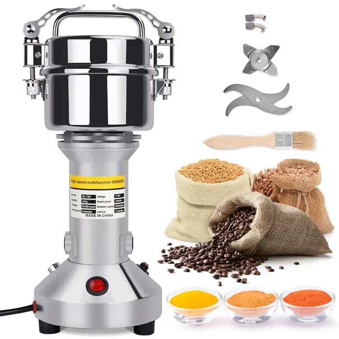 TTLIFE Moulin Céréales Grains électrique150g Portable Grinder 220V Moulin à épices mit 3 Lamespour céréales herbes épices noix