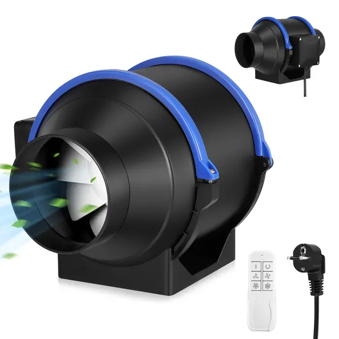 TTLIFE Ventilateur tubulaire 150 mm ventilateur de canal réglable en ligne silencieux pour salle de bain WC cuisine garage