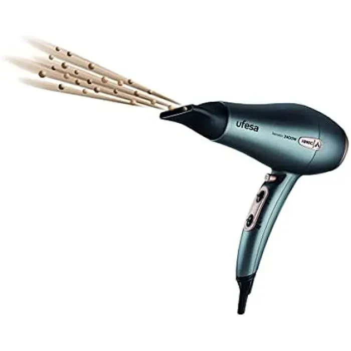 Ufesa SC8470 Sèche-Cheveux Ionique Professionnel 2400W Kératine Moteur AC Comprend un Concentrateur et un Diffuseur 2 Vitesses