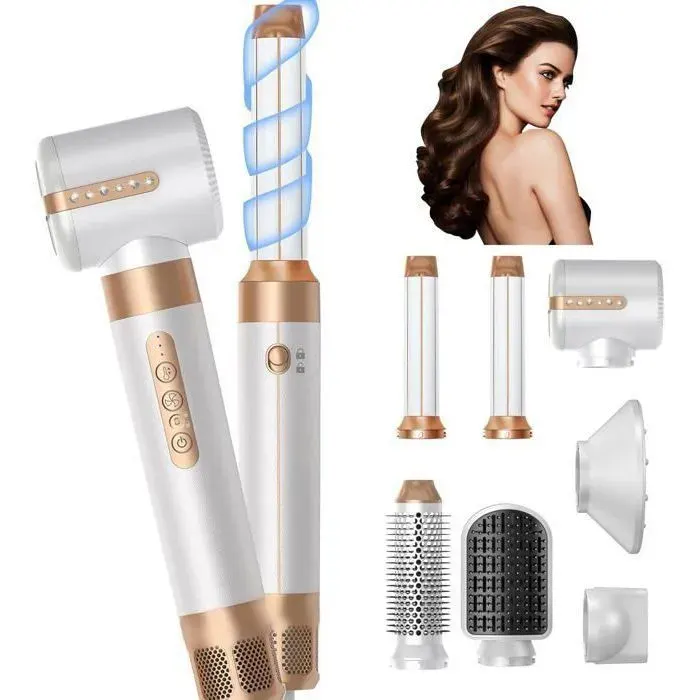UKLISS Brosse coiffante 7 EN 1 Salon One-Step 1400W Sèche Cheveux Volumisant - Edition limitée 3 températures -110000RPM