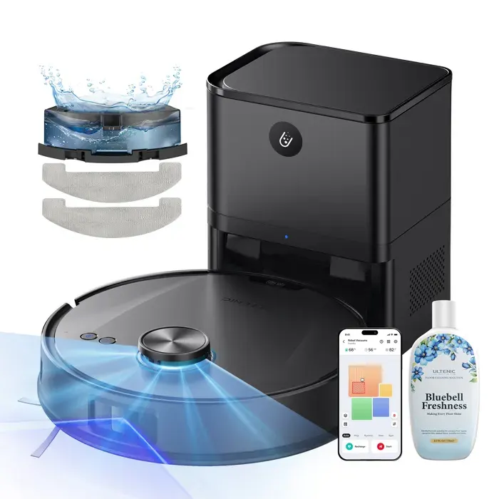 ULTENIC–Robot Aspirateur Laveur Intelligent TL20 Pro 18000Pa 200min Station Auto-Vidage 4L Navigation LDS Alexa/App/IFTTT