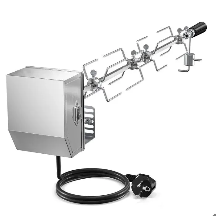 Universel Rôtissoire pour Barbecue KitAcier Inoxydable Lunghezza regolabile 56-134cm 3RPM Barbecue Rôtisserie Set kit de rôtisserie