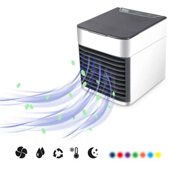 USB Mini Portable Climatiseur Ventilateur 7 Couleurs Léger