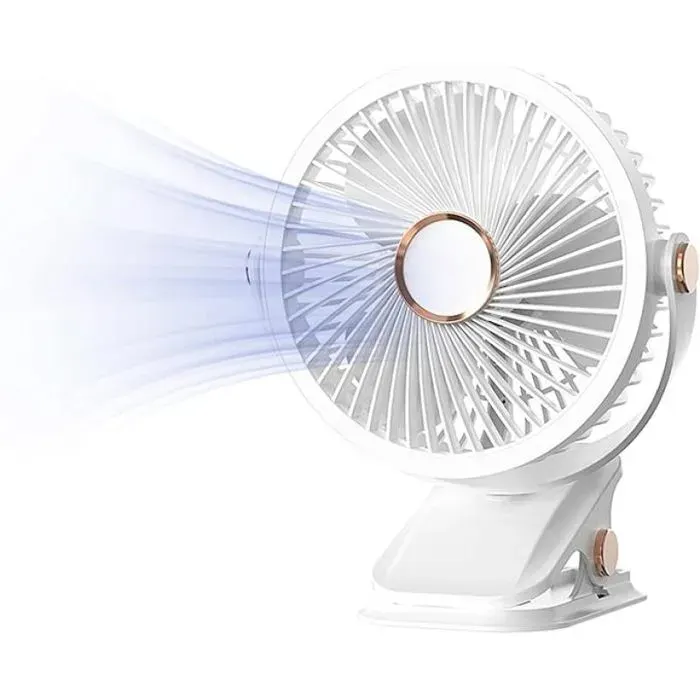 USB Mini ventilateur portable clip - Rotation 360 degrs - Vent fort - Ventilateur de refroidissement de bureau VENTILATEUR