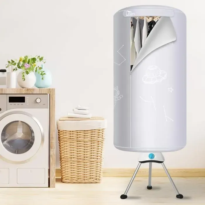 UTEN 1000W Sèche-Linge Électrique Portable Pliable Séchoir à Linge Chauffant avec Minuterie Séchage Rapide pour Maison Appartement