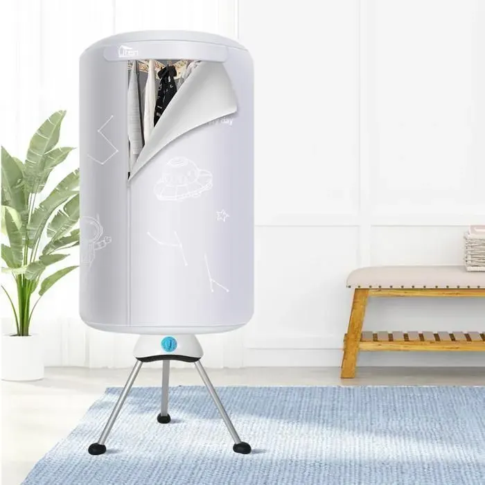 UTEN 1000W Sèche-Linge Électrique Portable Séchoir à Linge Électrique Pliable Mini Sèche-Linge Compact avec Minuterie Réglable