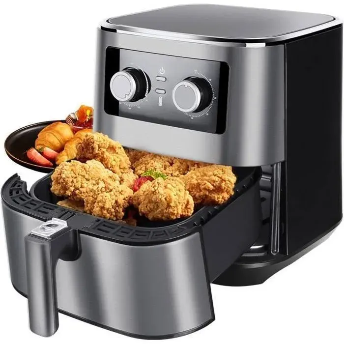 UTEN Air Fryer 55L 1700W Friteuse Sans Huile à Air Chaud Température 80-200°C Minuterie 60 Min Panier Antiadhésif