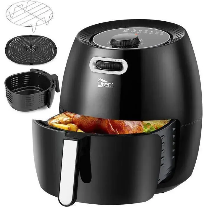 UTEN Friteuse Sans Huile 65L 1800W Air Fryer Friteuse Sans Huile à Écran Tactile LED Température et Minuterie Réglables