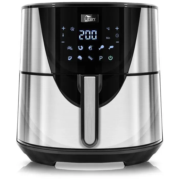 UTEN Friteuse Sans Huile à Air Chaud 7.5L Écran Tactile LED 8 ProgrammesTempérature RéglableMinuteur