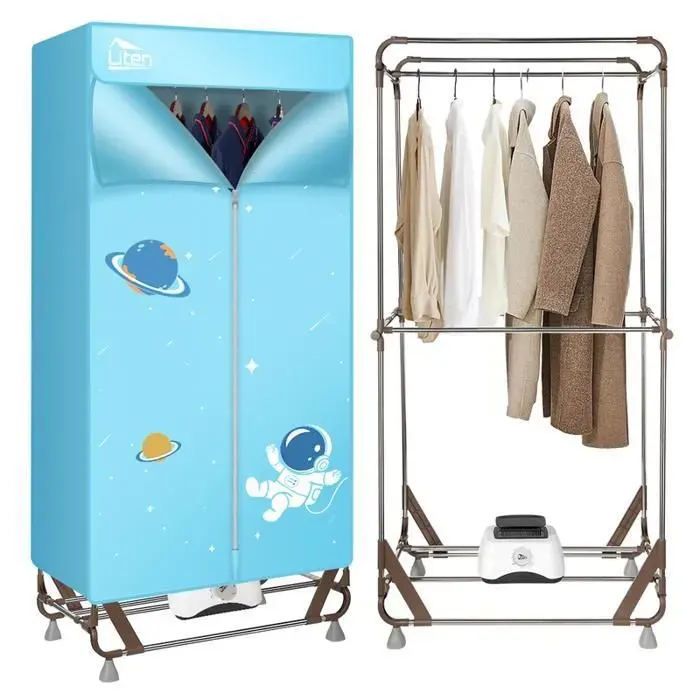 UTEN Sèche-linge Chauffant Portable 1500W 15KG Séchoir Chauffant Pliable Double Couche avec Sac de Rangement