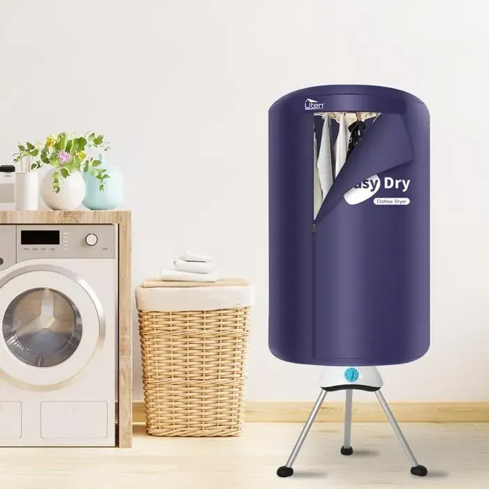 UTEN Sèche-Linge Électrique 1000W Portable Séchoir à Linge avec Minuterie Réglable Capacité 10kg pour Appartement Maison