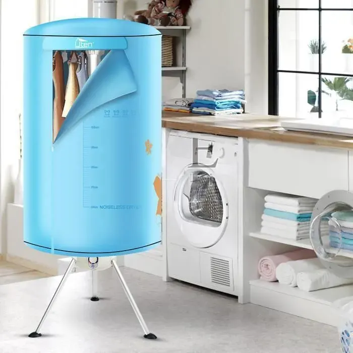 Uten Sèche-linge Portable 1000W Séchoir Électrique Pliable pour Linge Mini Sèche-Linge Compact avec Minuterie Réglable