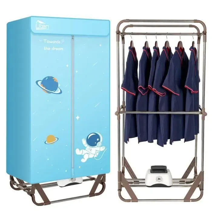 UTEN Sèche-linge Portable Électrique 1500W Séchoir Chauffant Double Couche 14 m Pliable Séchage Rapide