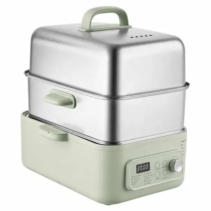 Utilisation simple cuiseur vapeur électrique 13 L 9 programmes 2 niveaux et maintien au chaud