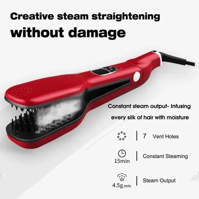 Vapeur brosse cheveux lisseur vapeur de peigne démêler les cheveux cheveux électriques brosse coiffante outils redresser un fer à re