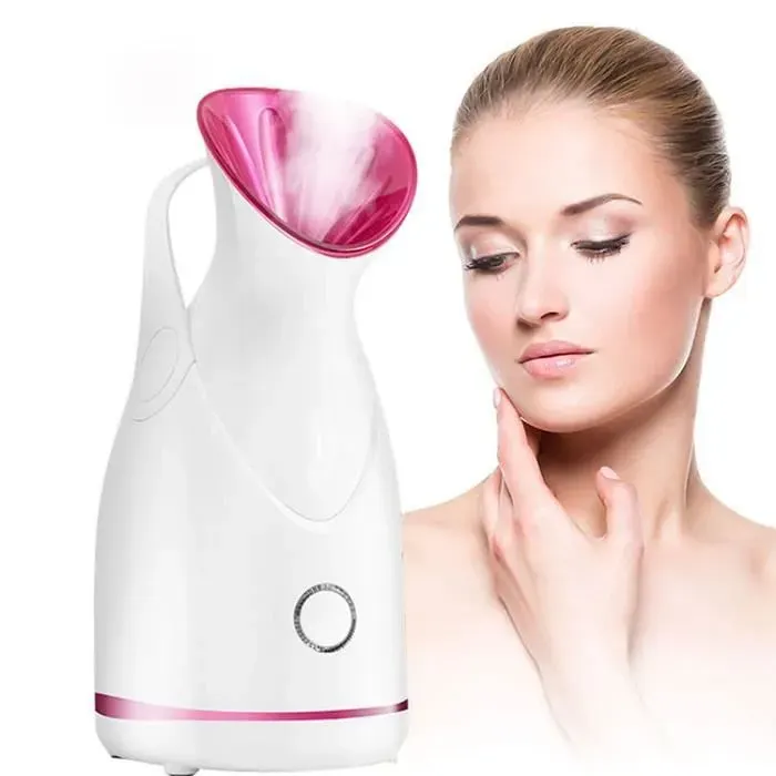 Vapeur Visage Vaporisateur Sauna Spa Facial Chaude Nano Ionique Visage Steamer Humidificateur Appareil Outils Nettoyage Rose Blanc