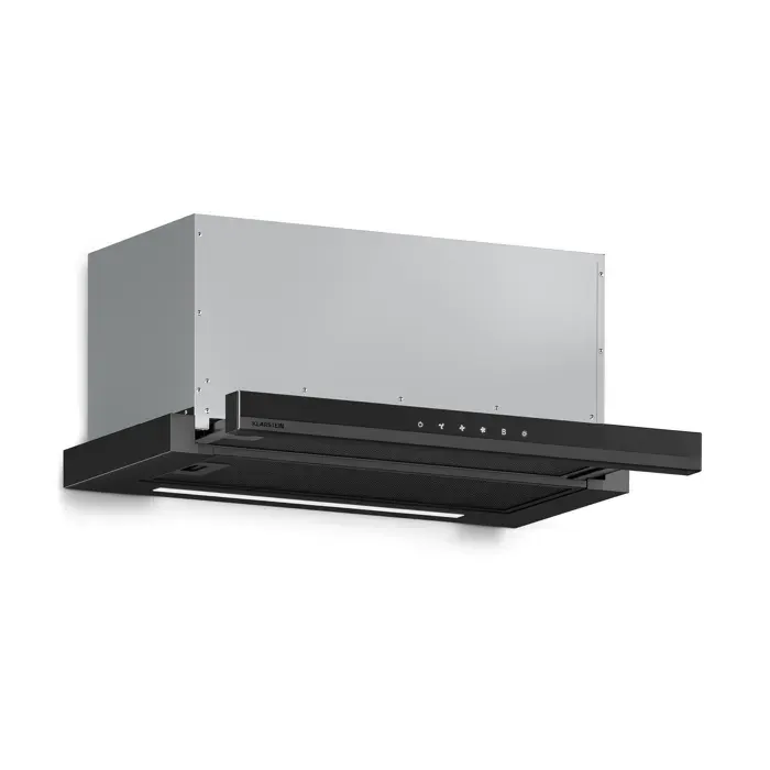Velaire 60cm 891m³/h Hotte Télescopique Noire