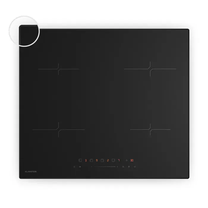 Velaire 60cm Plaque à Induction 4 Feux Noir