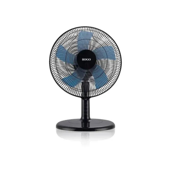 Ventilador Sogo 45W Oscilante 30cm 3 Velocidades Bajo Ruido Base Estable Negro/Azul
