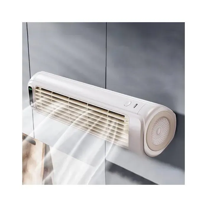 Ventilateur - 1 pièce - de sol et mural rechargeable par USB - 3 vitesses réglables