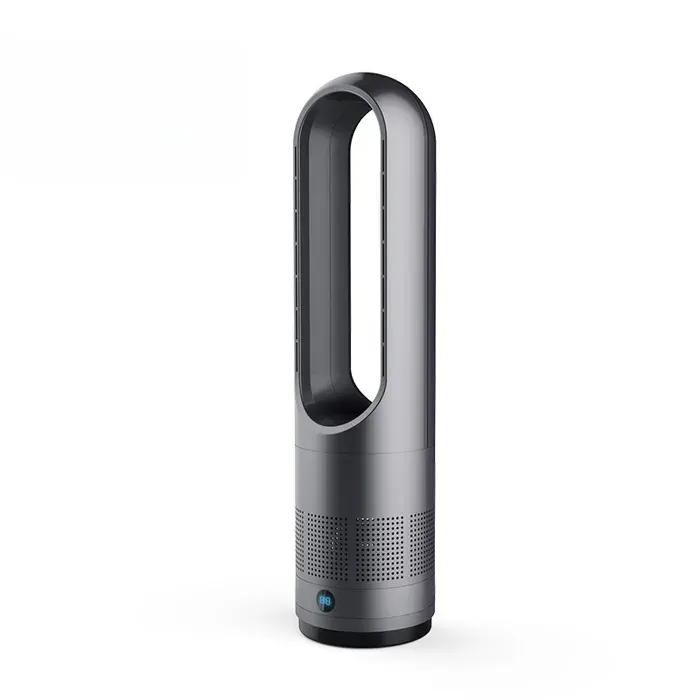 Ventilateur 18 pouces 1 400 W mode chauffage et climatisation refroidissement rapide écran LED minuterie portable gris