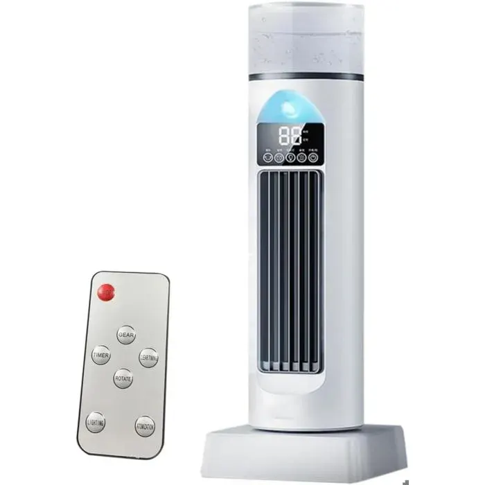 Ventilateur à air froid pour chambre à coucher silencieux oscillant avec télécommande et réservoir deau 6 vitesses