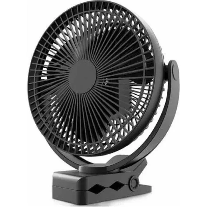 Ventilateur à clip alimenté par batterie 20 cm 10000 mAh ventilateur USB portable 4 vitesses flux dair puissant pince robuste
