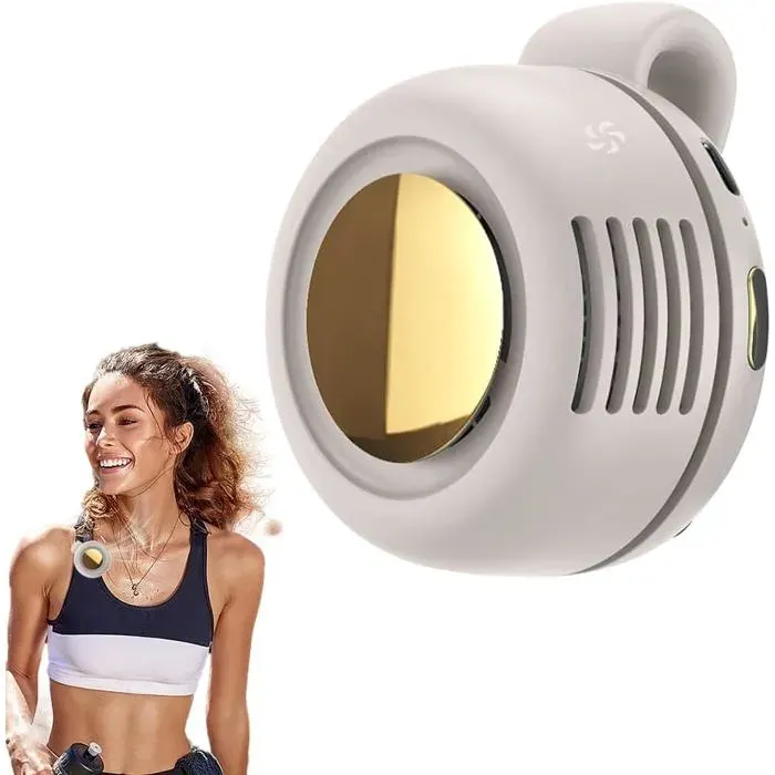 Ventilateur à clip ou tour de cou 3 vitesses mini-ventilateur portable silencieux sans pales rotation à 360° alimentation USB