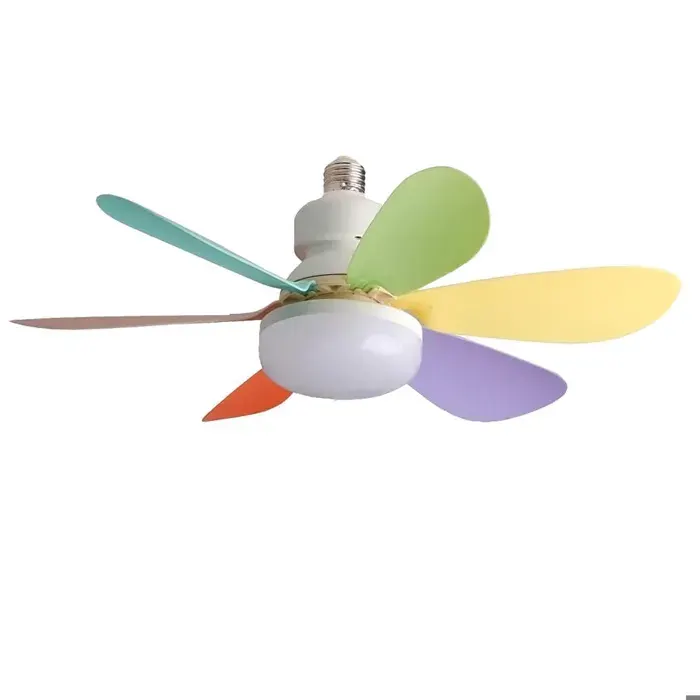 Ventilateur à douille - OKUMGGYJ - E27 - Télécommande - 3 couleurs - Intérieur