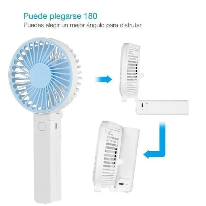 Ventilateur À Main Mini Ventilateur pliable électrique à piles recharg Fan Silencieux Pour Bureau Chambre Voiture Voyage plein air